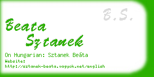 beata sztanek business card